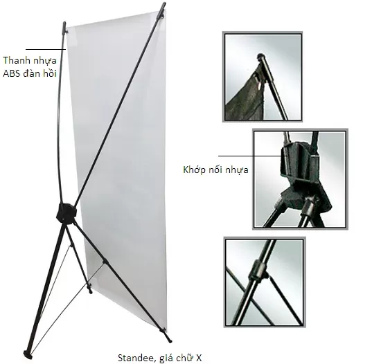 Standee chữ X Hoàng Dương – Dựng phát đứng ngay, gấp gọn trong 5 giây