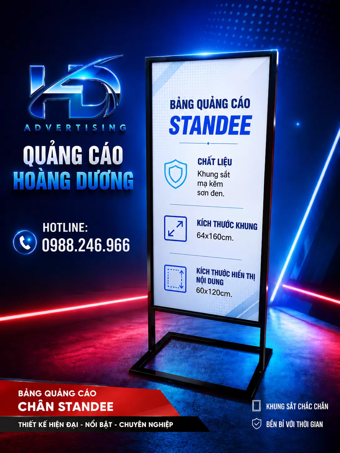 Standee Khung Sắt – Bền Đẹp, Giá Tốt, Giao Hàng Nhanh Toàn Quốc